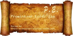 Promintzer Eulália névjegykártya